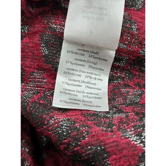 NWT Rachel Parcell Womens Red Metallic Floral Hi-Low Fit & Flare Skirt Size 6 - Picture 8 of 11